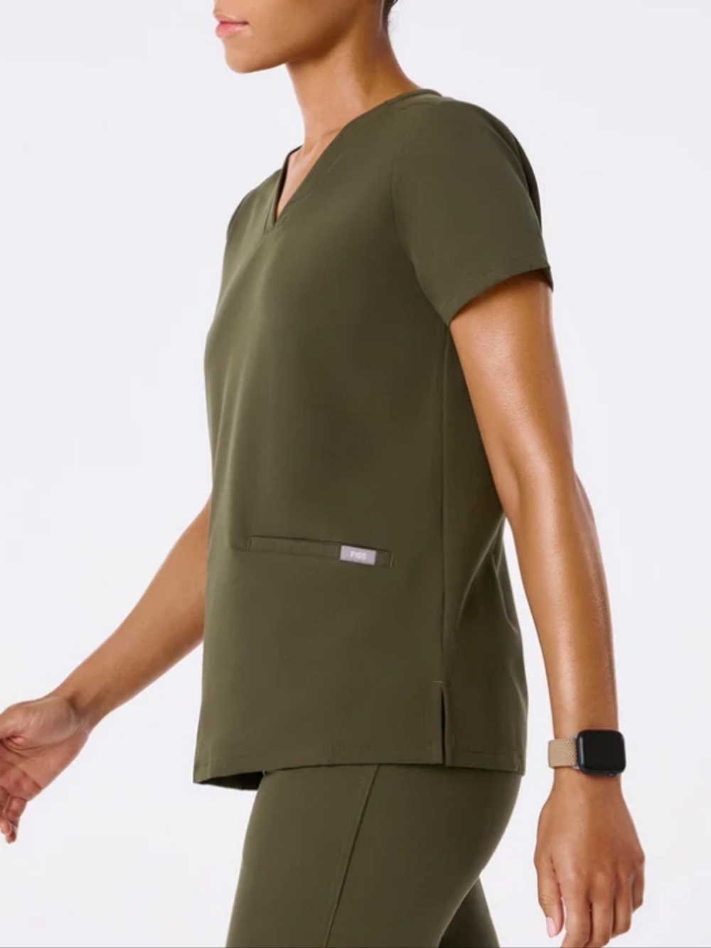 Figs Casma Medical Scrub Top Three Pockets Professional, Fir Green Size M. - Picture 5 of 16